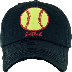 KBV1298 "Softball" Vintage Washed Ball Cap