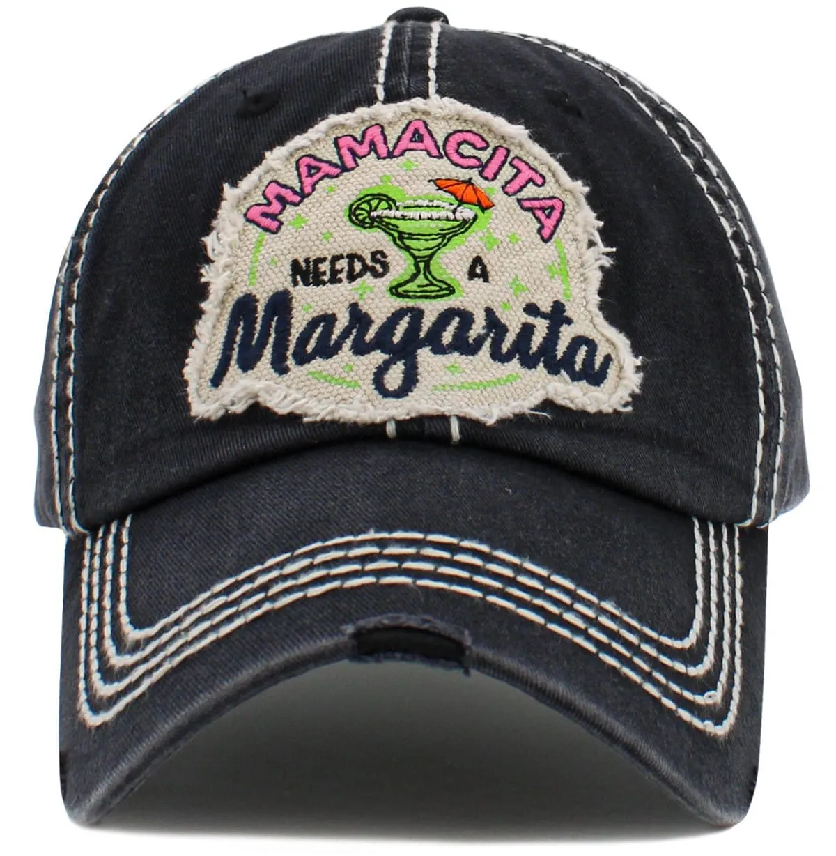 KBV1489 'Mamacita Needs a Margarita' Washed Vintage Ballcap