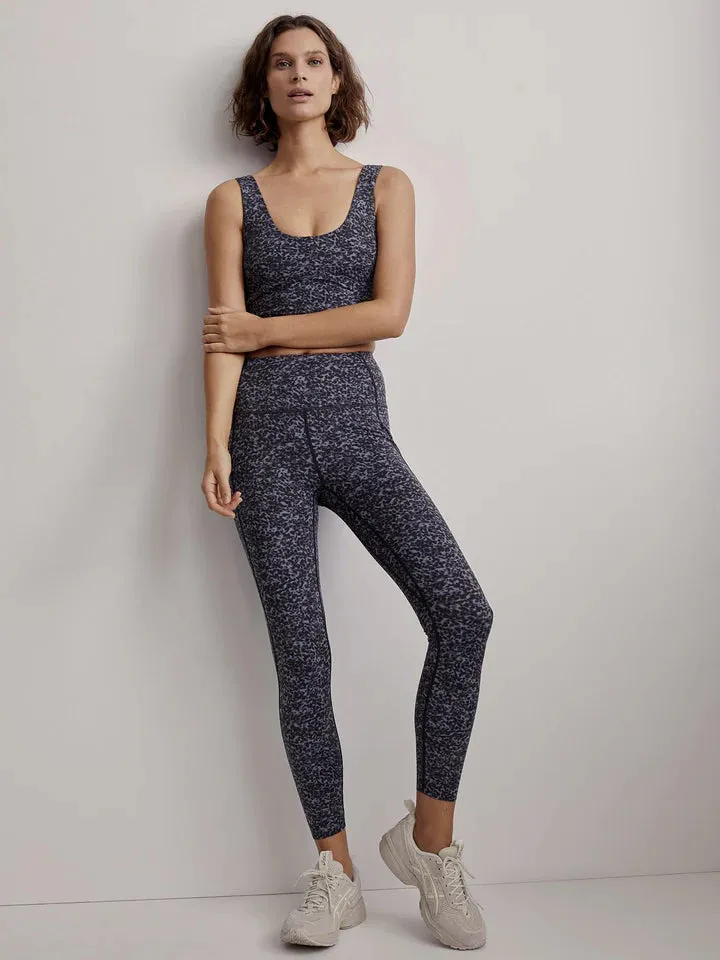 Let's Go Running Legging in Ebony Blue Cheetah