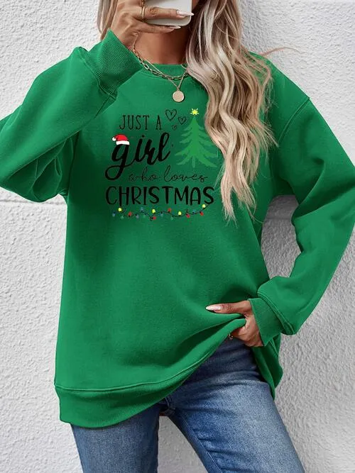 Letter Graphic Round Neck Sweatshirt