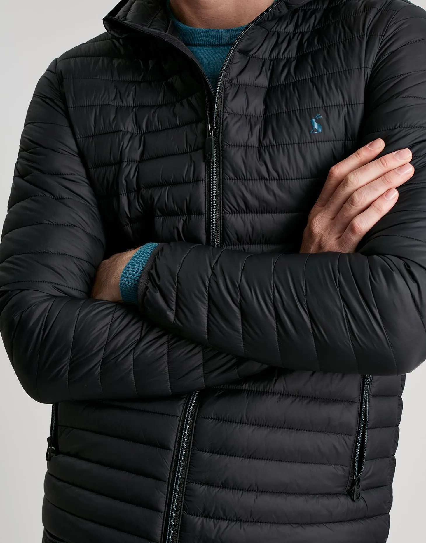 Men's Snug Hooded Padded Jacket - Black