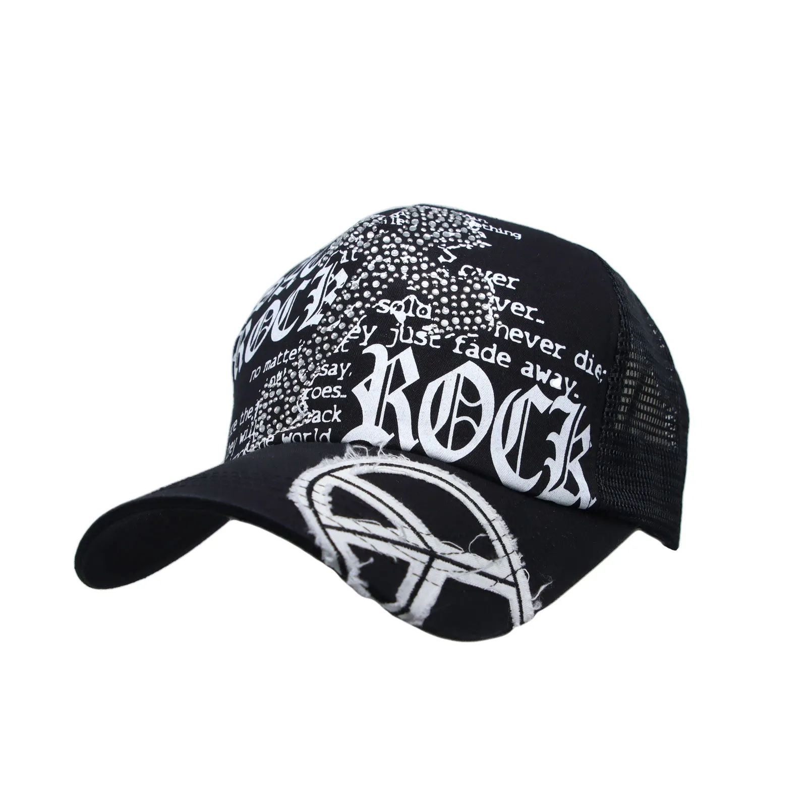 Meshed Baseball Cap Cross Rhinestones Trucker Hat KR11338