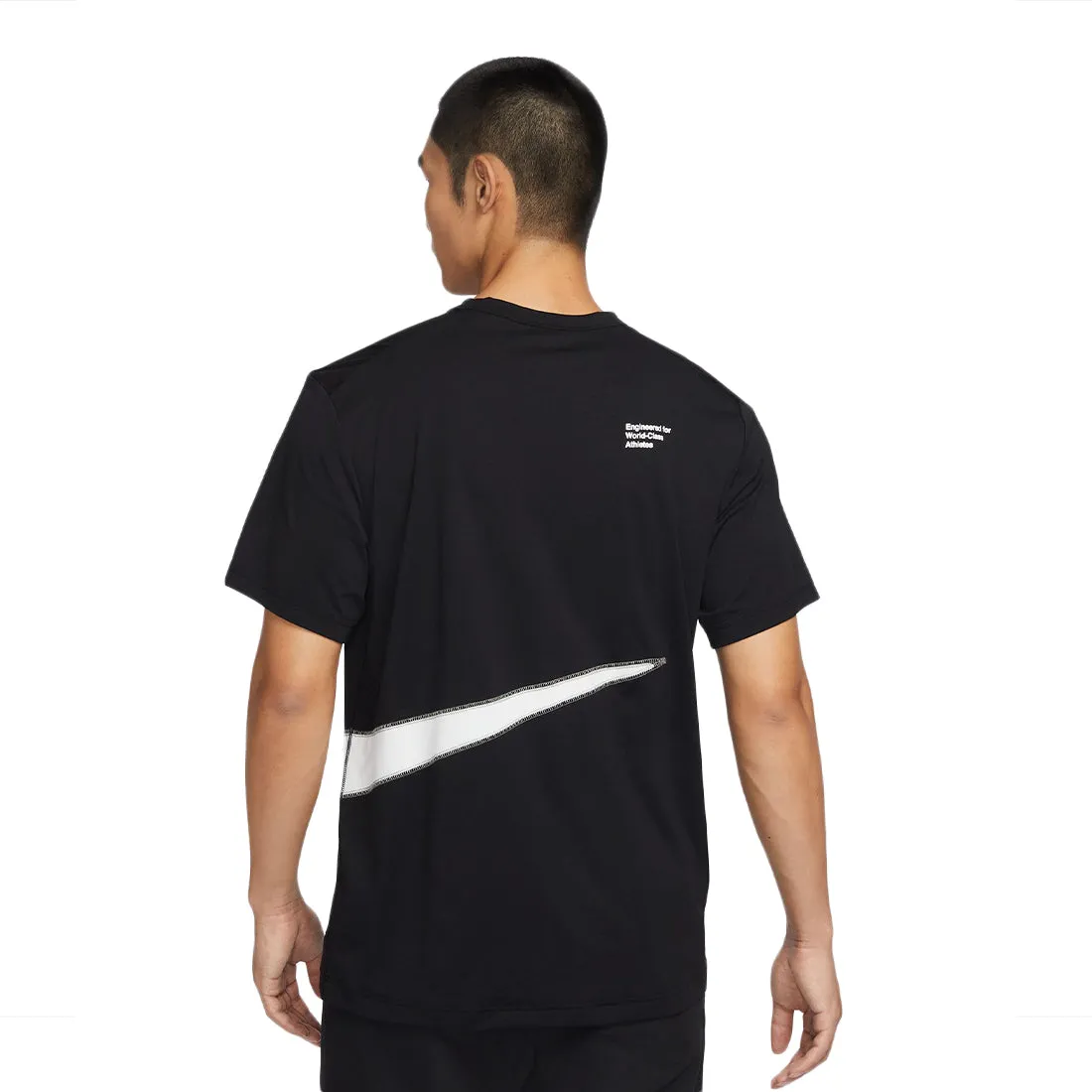 NIKE DRI-FIT UV HYVERSE MEN'S SHORT-SLEEVE FITNESS TOP BLACK