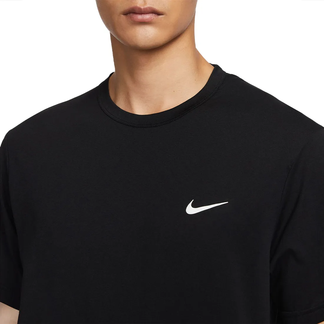 NIKE DRI-FIT UV HYVERSE MEN'S SHORT-SLEEVE FITNESS TOP BLACK