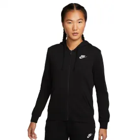 NIKE SPORTSWEAR CLUB FLEECE WOMEN'S FULL-ZIP HOODIE BLACK