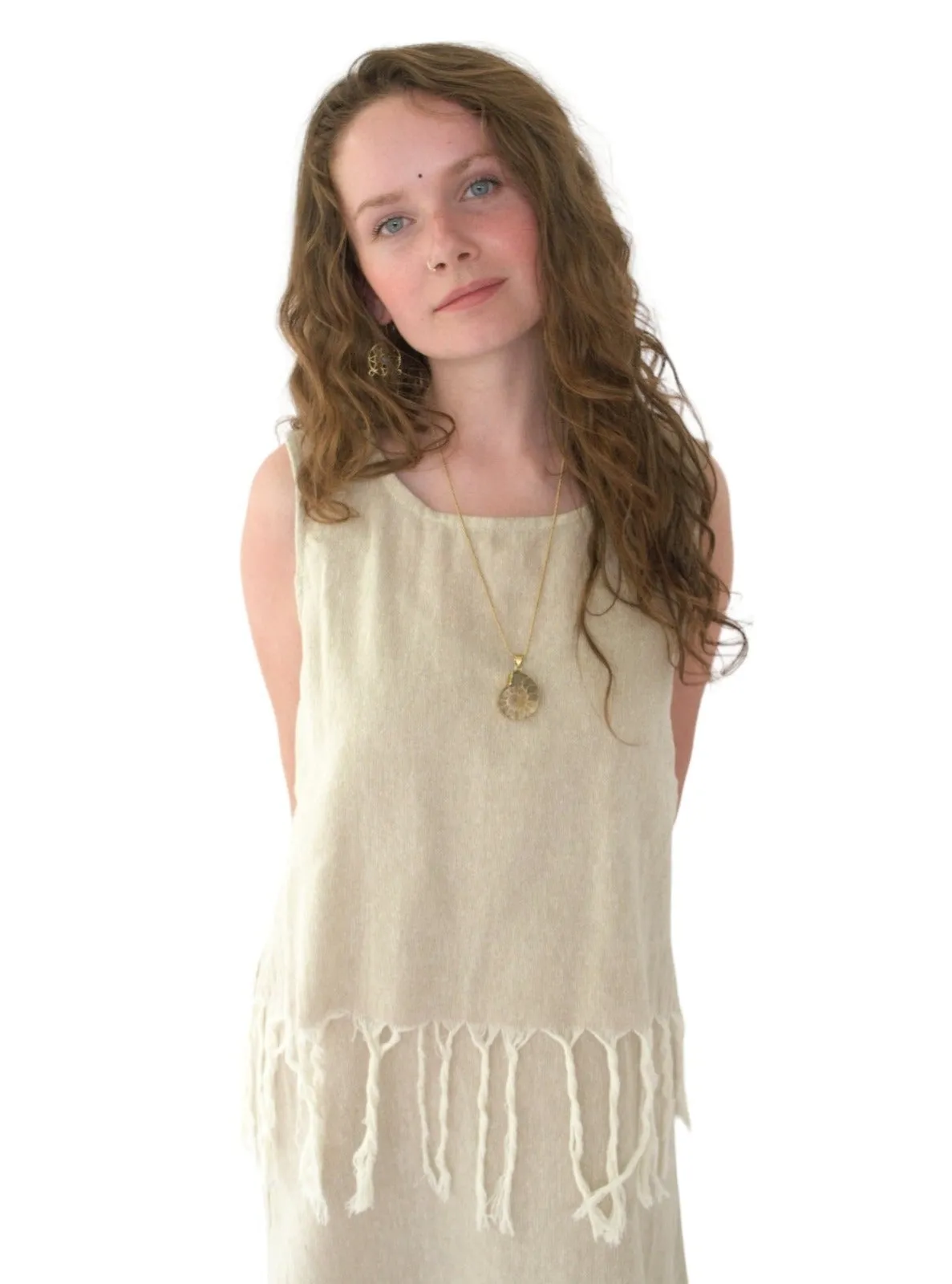 Organic Cotton Sleeveless Fringe Tops (Multiple Colors)