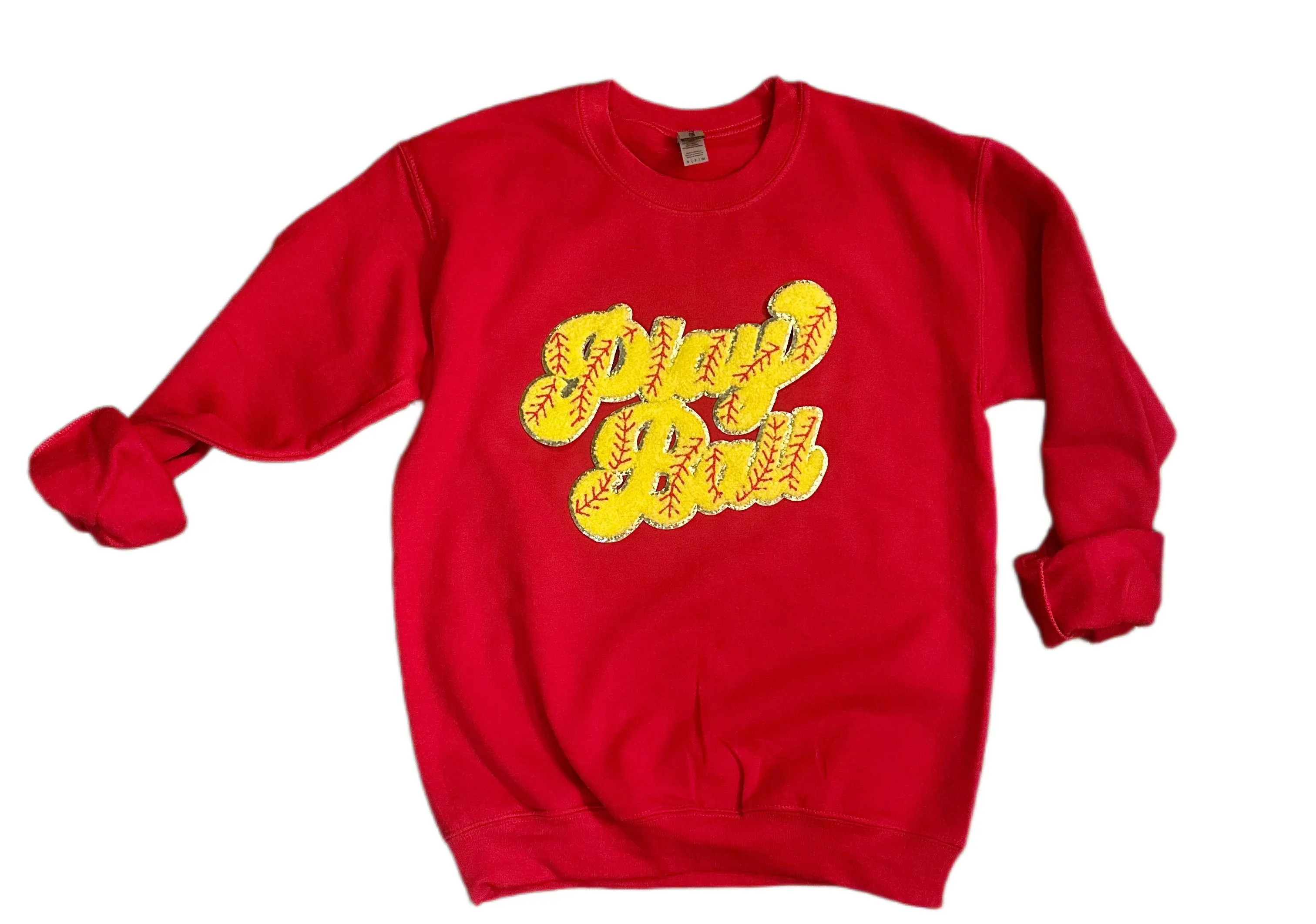 Play Ball Softball Patch Sweatshirts