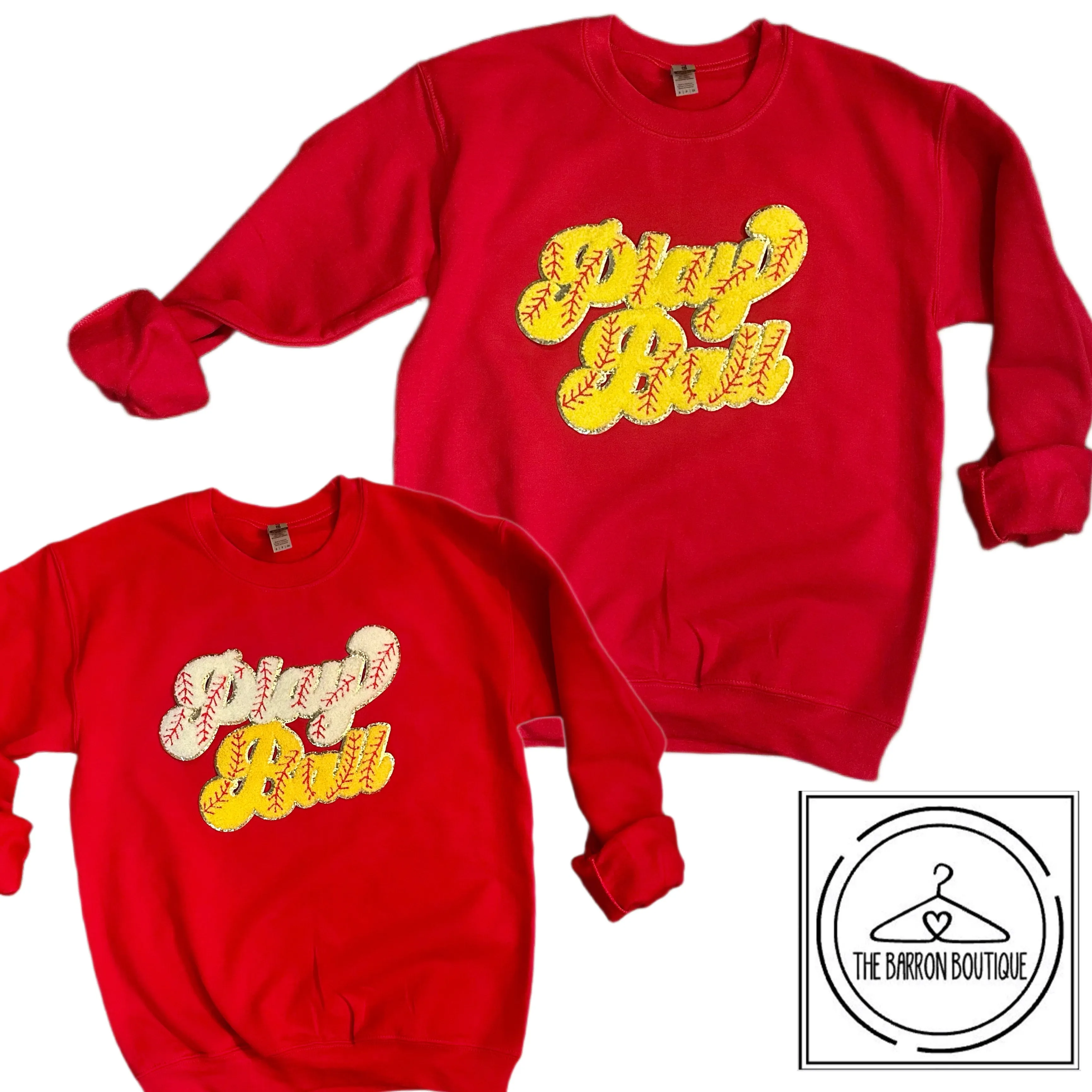 Play Ball Softball Patch Sweatshirts