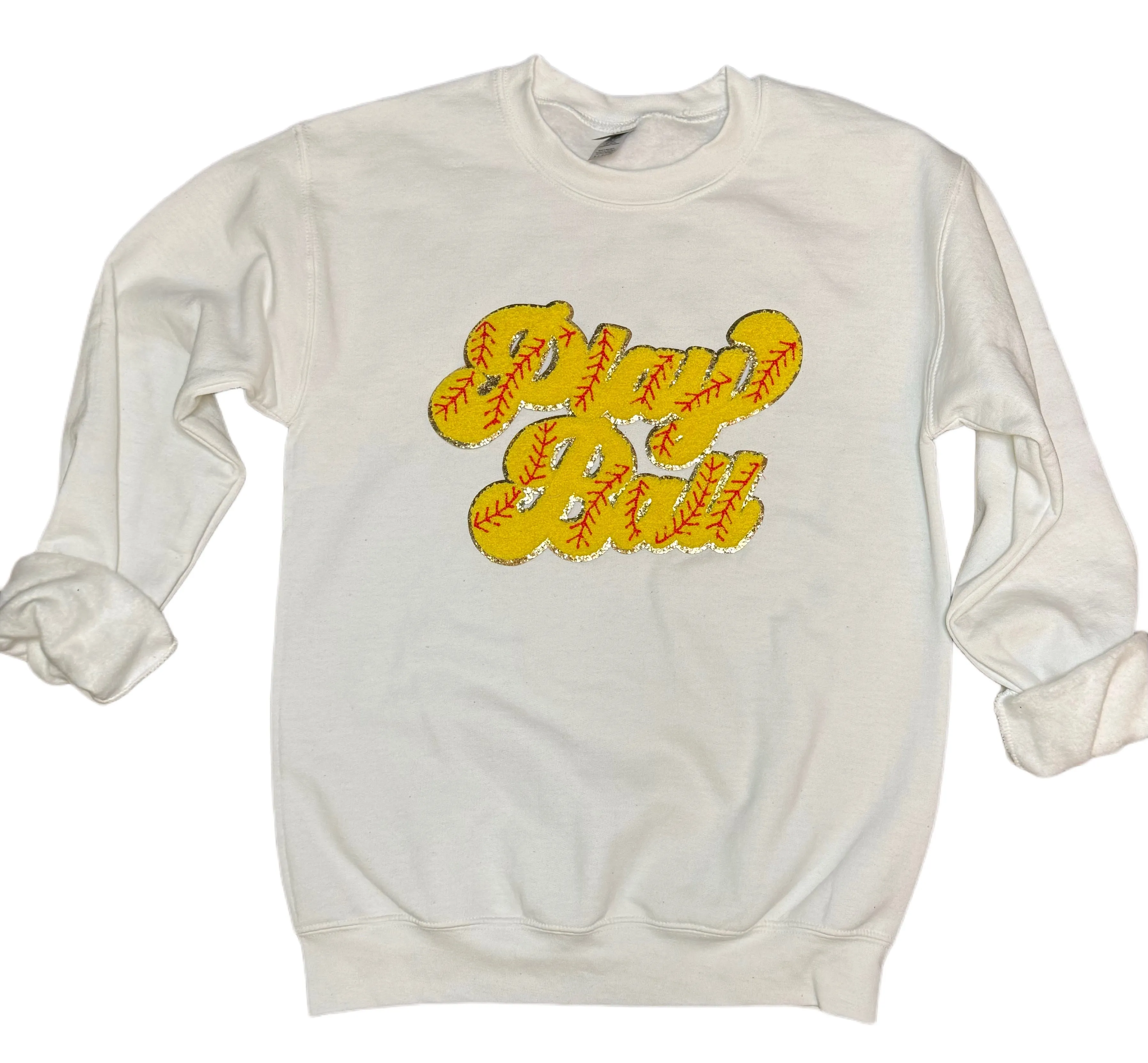 Play Ball Softball Patch Sweatshirts