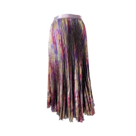 Pre Order:  Metallic Light Colorful High Waist Elastic Waist Pleated Skirt