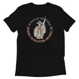 "Woman On Fire" Cowboy Revolution Unisex Short Sleeve Tri-Blend Tee