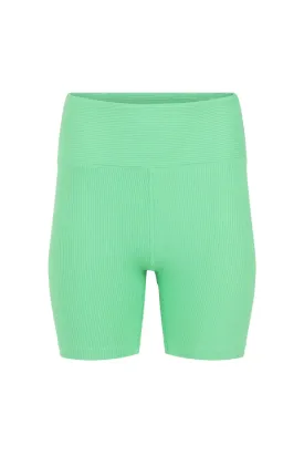 Ribbed High Biker Short in Watermelon Green