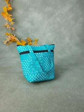 Small Handbag Sky Blue with Turkish Kilm Prints