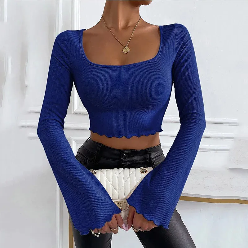 Square Neck Long Sleeve Tee - Chic Flare