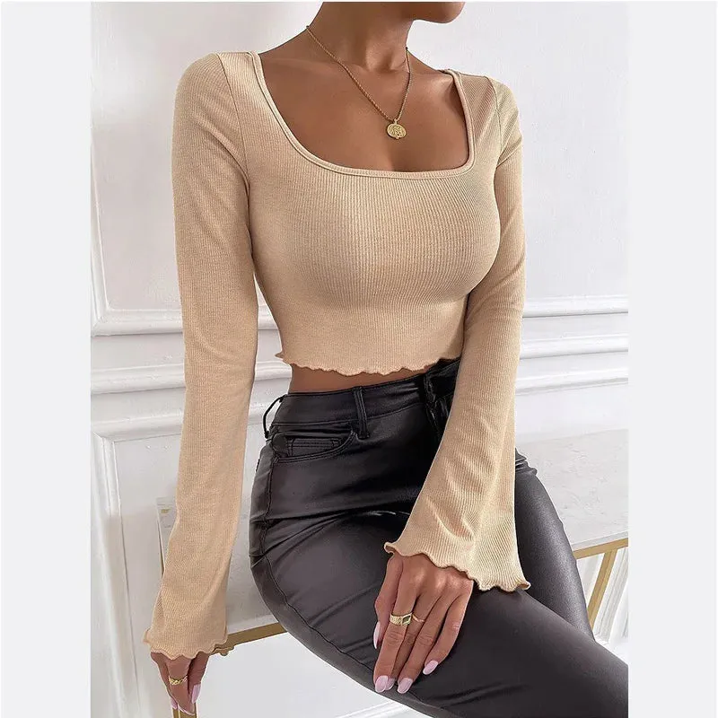 Square Neck Long Sleeve Tee - Chic Flare