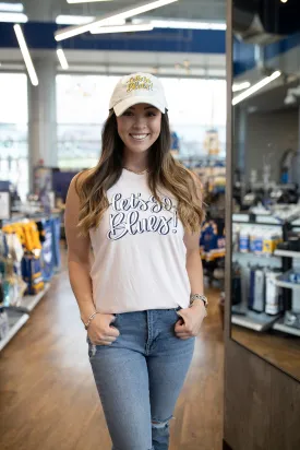 ST. LOUIS BLUES EMILY STAHL YOGA TANK - WHITE SCRIPT