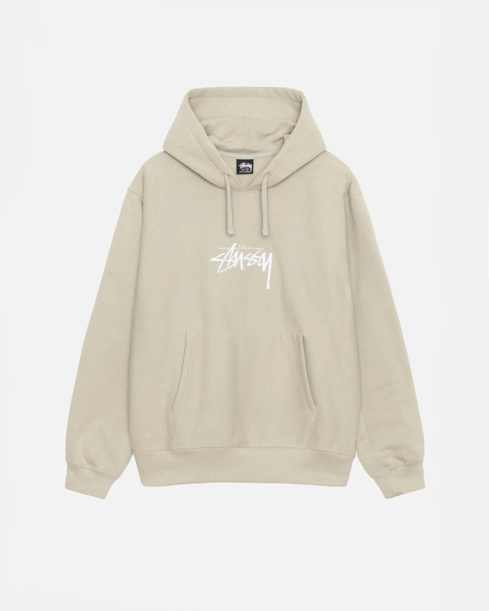 STOCK LOGO APPLIQUE HOODIE / STUSSY / KHAKI