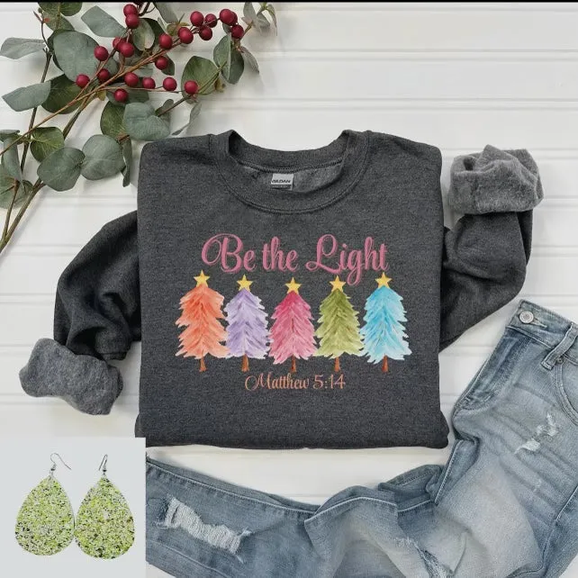 T-Shirts - Be The Light Sweatshirt, Dark Grey, Also Plus Size