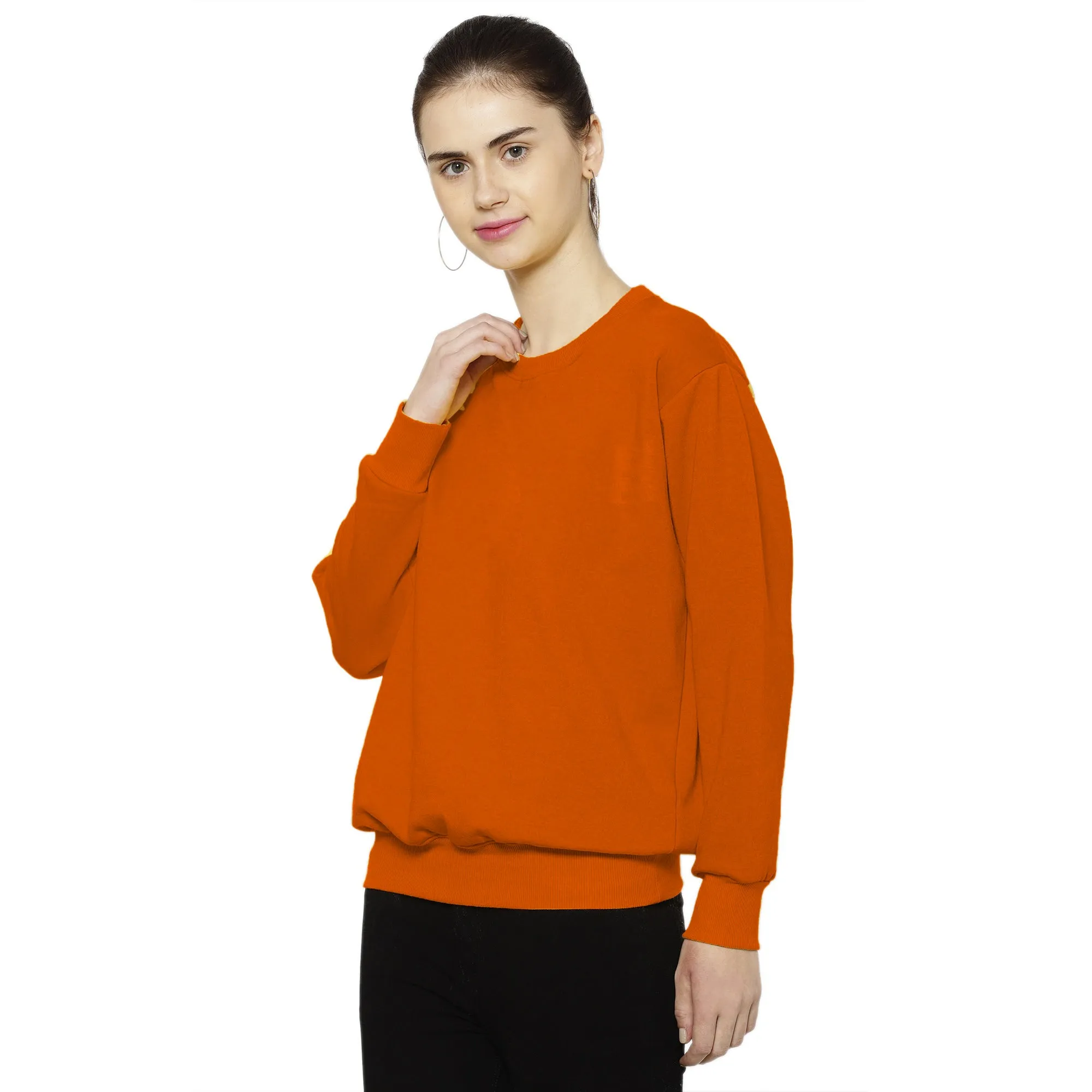 Vimal Jonney Fleece Round Neck Sweatshirt for Women