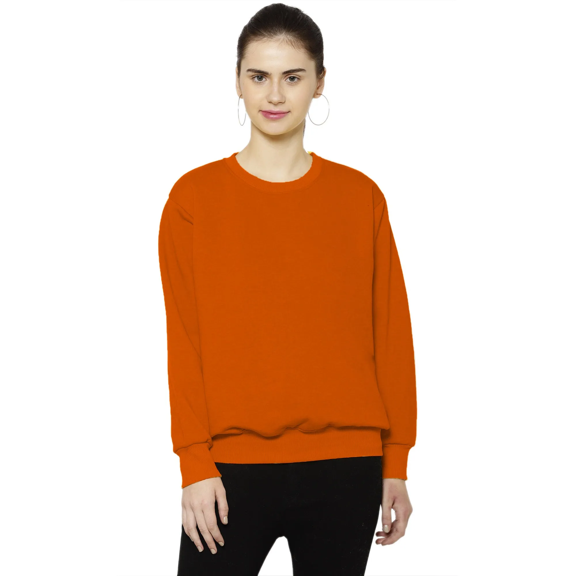 Vimal Jonney Fleece Round Neck Sweatshirt for Women