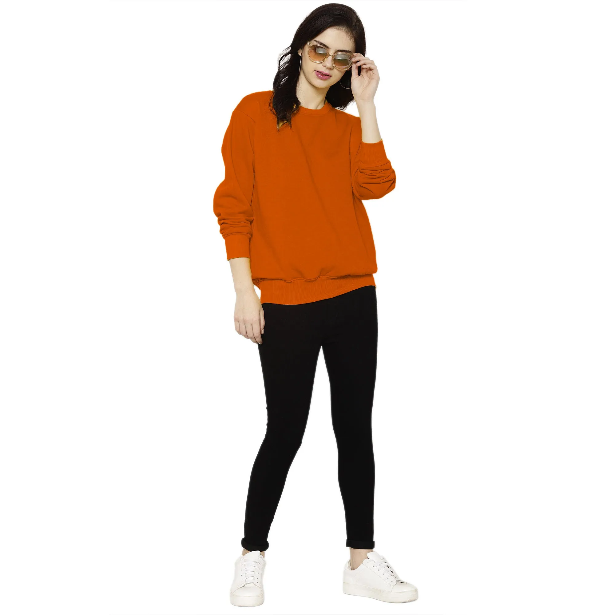 Vimal Jonney Fleece Round Neck Sweatshirt for Women