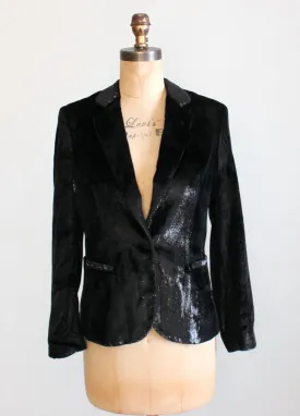 Vintage 1990s Giorgio Armani Black Shimmer Blazer