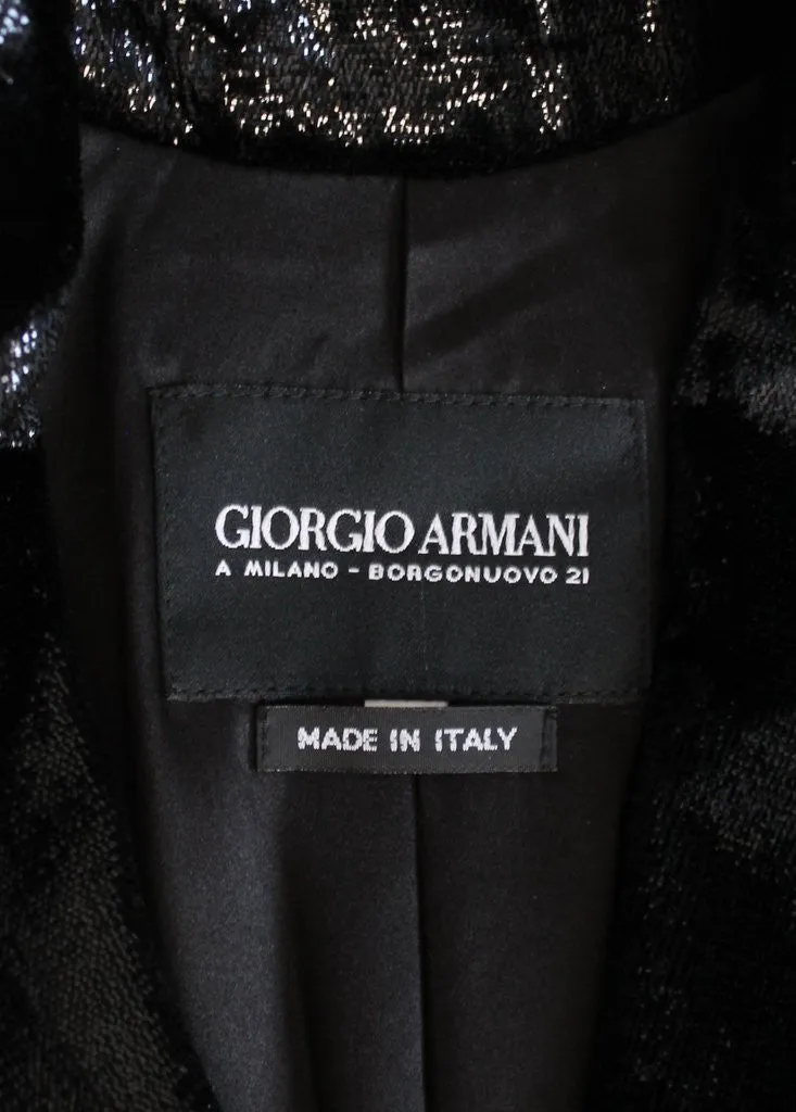 Vintage 1990s Giorgio Armani Black Shimmer Blazer